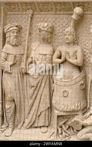 Cathédrale de Portada de la Pellejería (porte de Pellejería). Burgos. Castilla-León. Espagne. Banque D'Images