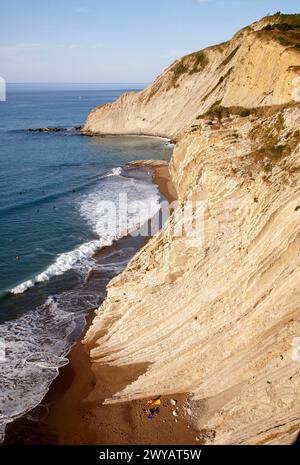 Flysch, Algorri, Zumaia, Gipuzkoa, Euskadi, Espagne. Banque D'Images