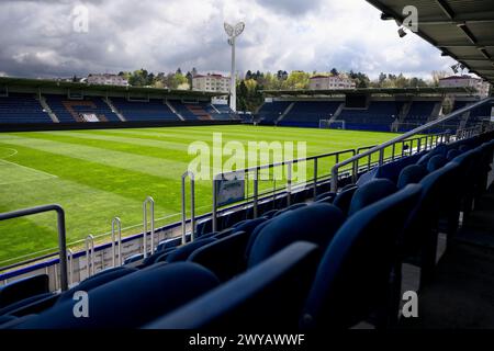 Uherske Hradiste, République tchèque. 04th Apr, 2024. Uherske Hradiste, République tchèque, 5 avril 2024 : City Stadium à Uherske Hradiste pendant le match des qualifications européennes féminines de l'UEFA entre la République tchèque et le Danemark, City Stadium, République tchèque (Vlastimil Vacek/SPP) crédit : SPP Sport Press photo. /Alamy Live News Banque D'Images