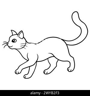 DESSIN AU TRAIT DE CHAT Illustration de Vecteur