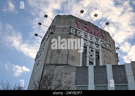 Logo Sears Roebuck et CO en magasin à Flatbush, Brooklyn, New York City Banque D'Images