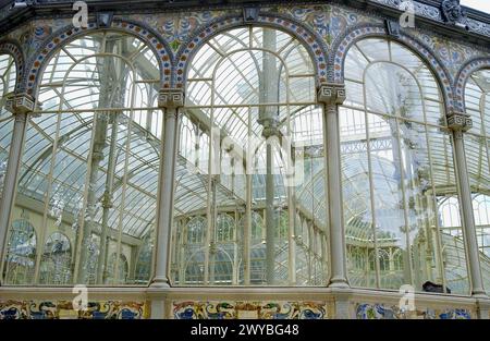 Crystal Palace (1886-87), Parque del Buen Retiro. Madrid. Espagne. Banque D'Images