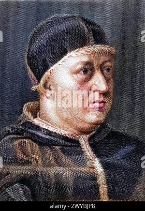 Papst Leo X., 1475-1521, Papst 1513-1521. Urspruenglich hiess er Giovanni de Medici., Historisch, digital restaurierte Reproduktion von einer Vorlage Banque D'Images