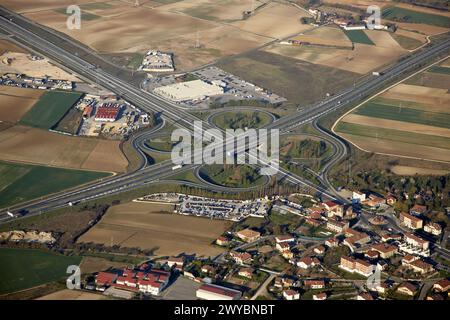 Autoroutes, Gamarra, Vitoria-Gasteiz, Alava, pays Basque, Espagne. Banque D'Images