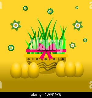 Happy Nowruz 2024 célébration carré bannière illustration vectorielle, Nowruz 2024, Nowruz, Happy Nowruz Illustration de Vecteur