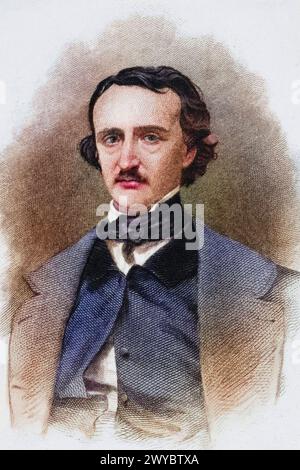 Edgar Allan Poe, 1809-1849, Amerikanischer Schriftsteller., Historisch, digital restaurierte Reproduktion von einer Vorlage aus dem 19. Jahrhundert, R. Banque D'Images