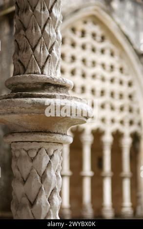 Cloître de Jean Ier, Monastère de Santa Maria da Vitória (alias Monastère de Batalha), Leiria. Portugal. Banque D'Images