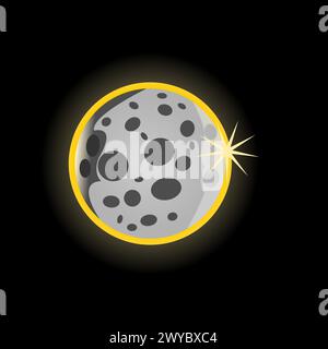 Illustration vectorielle d'éclipse totale. Illustration de Vecteur