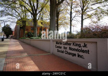 Martin Luther King Jr. Center at the National Historical Park, Atlanta, prise le 23 novembre 2023, au milieu des arbres d'automne colorés. Banque D'Images