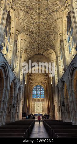 Sherbourne Abbey uk meilleure église et intérieur de toit de ventilateur Banque D'Images