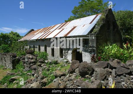 Couvent des filles, Mangareva, Îles Gambier, Polynésie française Banque D'Images