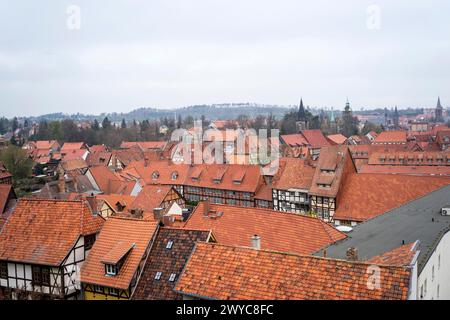 Paysage urbain de Quedlinburg (Saxe-Anhalt/Allemagne) Banque D'Images