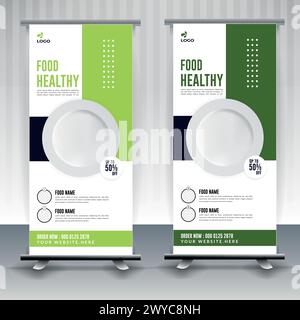 Menu alimentaire et restaurant design moderne de bannière de restauration. Illustration de Vecteur