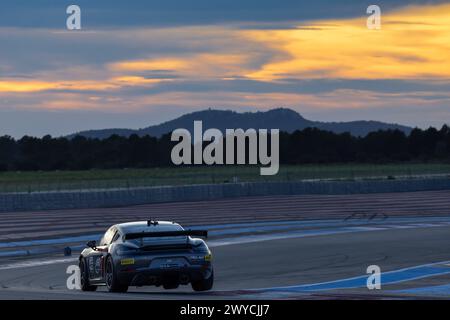 46 BRICHE Julien (fra), NAVARRO Jean-Laurent (fra), JSB compétition, Porsche 718 Cayman GT4 RS CS, action lors de la 1ère manche de la 2024 GT4 European Series propulsée par Rafa Racing Club sur le circuit Paul Ricard, du 5 au 7 avril 2024 au Castellet, France - photo Marc de Mattia/DPPI crédit : DPPI Media/Alamy Live News Banque D'Images