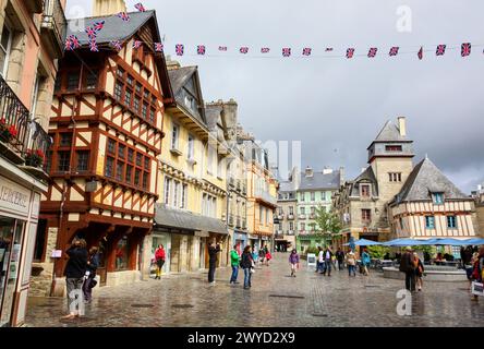 Place Terre au Duc Square, Quimper, Bretagne, Bretagne, France. Banque D'Images