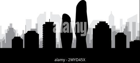 Panorama urbain de MISSISSAUGA, CANADA Illustration de Vecteur