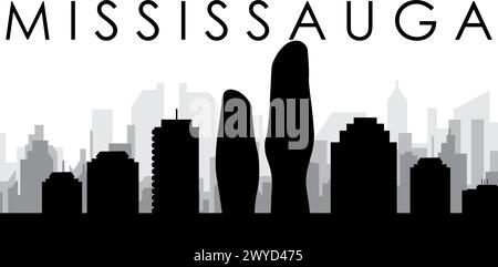 Panorama urbain de MISSISSAUGA, CANADA Illustration de Vecteur
