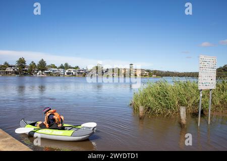 Samedi 6 avril 2024. Sydney a été frappée par un déluge de pluie au cours des dernières 48 heures, avec certaines zones, y compris Penrith recevant les précipitations les plus abondantes jamais enregistrées, à Narrabeen les résidents autour du lagon de Narabeen, sur la photo, ont été invités à évacuer en raison de la montée des niveaux d'eau du lac Narrabeen sur les plages du nord de Sydney. où plus de 150 mm de pluie sont tombés. Il y a eu plus de 50 observateurs d'inondations le long des rivières en Nouvelle-Galles du Sud et le barrage de Warragamba devrait se déverser. Créditez Martin Berry @alamy Live news. Banque D'Images