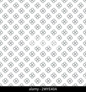 Modèle monochrome sans couture avec de petites fleurs de doodle simples Illustration de Vecteur