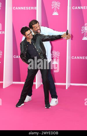 Cannes, France. 05th Apr, 2024. CANNES, France 5. Avril 2024 ; Ramzy Bedia et Jamel Debbouze assistent à la cérémonie d'ouverture du 7e Festival International des Canneseries le 05 avril 2024 à Cannes, France., photo et copyright Thierry CARPICO/ATP images (CARPICO Thierry/ATP/SPP) crédit : SPP Sport Press photo. /Alamy Live News Banque D'Images