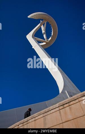 Barcelone : Tour de communication Montjuic, conçue par Santiago Calatrava Banque D'Images