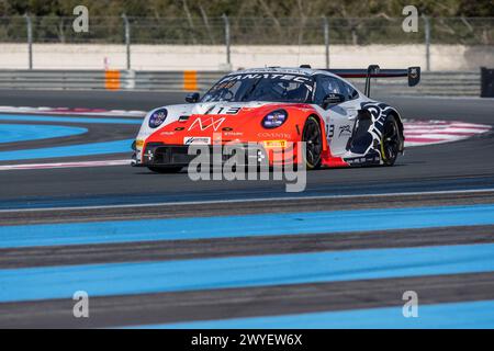 13 KOLB Patrick (ger), BUUS Bastien, TBA, Lionspeed GP, Porsche 911 GT3 R (992), action lors de la 1ère manche du Fanatec GT World Challenge 2024 propulsé par AWS sur le circuit Paul Ricard, du 5 au 7 avril 2024 au Castellet, France - photo Marc de Mattia/DPPI crédit: DPPI Media/Alamy Live News Banque D'Images