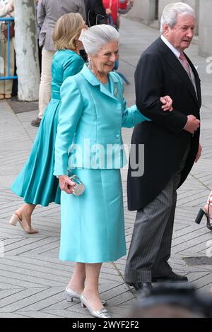 Teresa de Borbón y Borbón lors du mariage de Jose Luis Martinez-Almeida avec Teresa Urquijo, à la paroisse de San Francisco de Borja, le 6 avril 2024, Banque D'Images