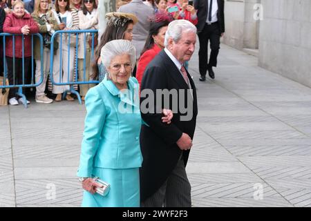 Teresa de Borbón y Borbón lors du mariage de Jose Luis Martinez-Almeida avec Teresa Urquijo, à la paroisse de San Francisco de Borja, le 6 avril 2024, Banque D'Images