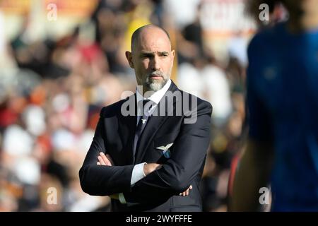 Roma, Italie. 06 avril 2024. Igor Tudor, entraîneur-chef du Lazio, lors du match de football Serie A entre L'AS Roma et le SS Lazio au stade olympique de Rome, en Italie - samedi 06 avril 2024. Sport - Soccer . (Photo de Fabrizio Corradetti/LaPresse) crédit : LaPresse/Alamy Live News Banque D'Images