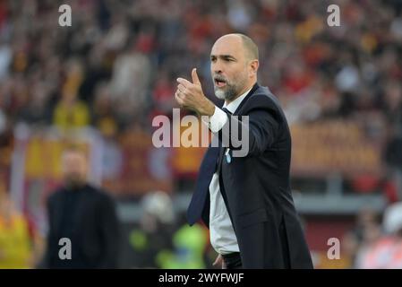 Roma, Italie. 06 avril 2024. Igor Tudor, entraîneur-chef du Lazio, lors du match de football Serie A entre L'AS Roma et le SS Lazio au stade olympique de Rome, en Italie - samedi 06 avril 2024. Sport - Soccer . (Photo de Fabrizio Corradetti/LaPresse) crédit : LaPresse/Alamy Live News Banque D'Images