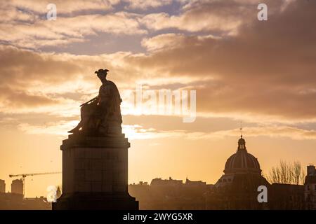 Bâtiments et architecture typiquement française autour de la Seine à Paris, la capitale française Banque D'Images