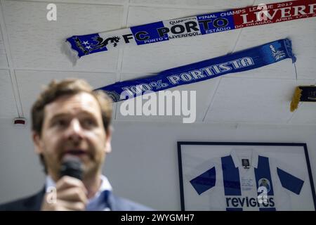 Seia, Portugal. 05th Apr, 2024. Viseu, 04/05/2024 - André Villas-Boas, candidat à la présidence du FC Porto, visite le domicile du FC Porto à Viseu. Carlos Carneiro/Global Imagens Credit : Atlantico Press/Alamy Live News Banque D'Images