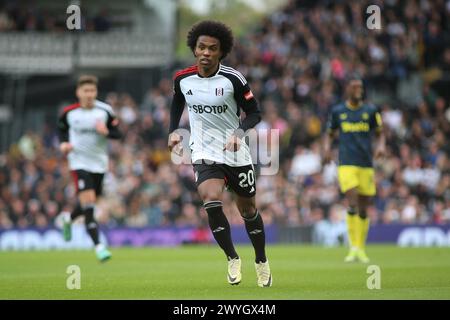 Londres, Royaume-Uni. 06 avril 2024. Londres, 6 avril 2024 : Willian of Fulham lors du match de premier League entre Fulham et Newcastle United à Craven Cottage le 6 avril 2024 à Londres, Angleterre. (Pedro Soares/SPP) crédit : photo de presse SPP Sport. /Alamy Live News Banque D'Images