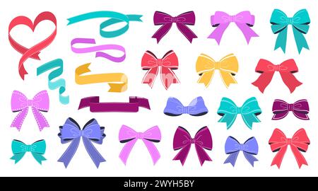 Collection bowknot festive. illustrations vectorielles isolées. Illustration de Vecteur