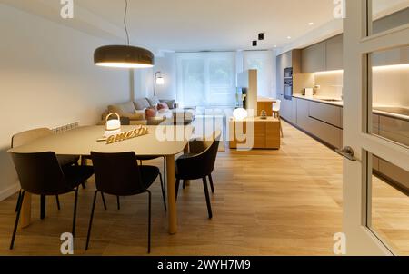 Salon, intérieur de la maison, décoration intérieure, Zumarraga, Gipuzkoa, pays Basque, Espagne, Europe. Banque D'Images