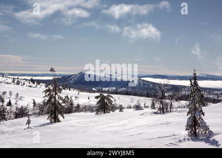 Haut des pistes de ski sur Idre Fjell Banque D'Images