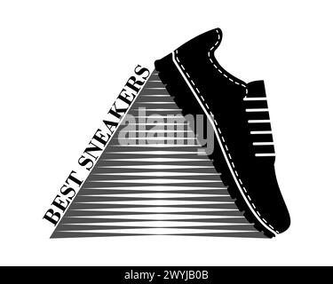 Meilleures baskets. Silhouette vectorielle. Illustration, icône, logo. Vue latérale. Illustration de Vecteur