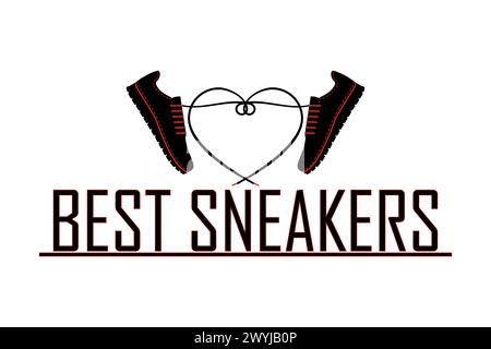 Inscription des meilleures baskets. Silhouette vectorielle. Illustration de Vecteur