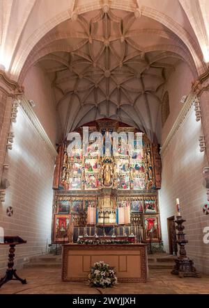 BOLEA HUESCA ARAGON ESPAGNE. Collégiale gothique. Église la collégiale de Santa Mara la Mayor dans la ville de Bolea, province d'Aragon, Spa Banque D'Images