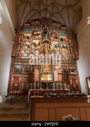 BOLEA HUESCA ARAGON ESPAGNE. Collégiale gothique. Église la collégiale de Santa Mara la Mayor dans la ville de Bolea, province d'Aragon, Spa Banque D'Images