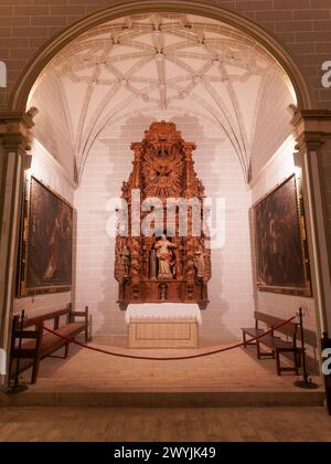 BOLEA HUESCA ARAGON ESPAGNE. Collégiale gothique. Église la collégiale de Santa Mara la Mayor dans la ville de Bolea, province d'Aragon, Spa Banque D'Images