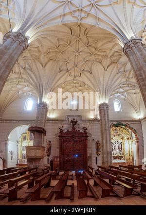 BOLEA HUESCA ARAGON ESPAGNE. Collégiale gothique. Église la collégiale de Santa Mara la Mayor dans la ville de Bolea, province d'Aragon, Spa Banque D'Images