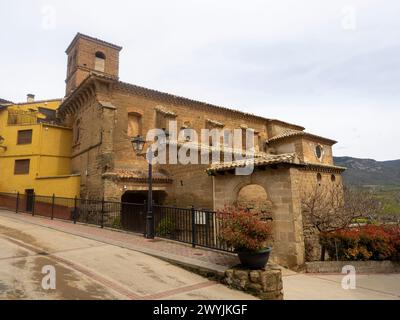 BOLEA HUESCA ARAGON ESPAGNE. Collégiale gothique. Église la collégiale de Santa Mara la Mayor dans la ville de Bolea, province d'Aragon, Spa Banque D'Images