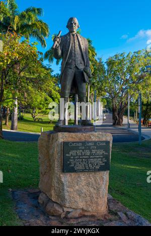 Un mémorial au capitaine James Cook près de l'endroit où il a échoué sa barque H.M.S. Endeavour le 18 juin 1770, Cooktown, Far North Queensland, Australie Banque D'Images