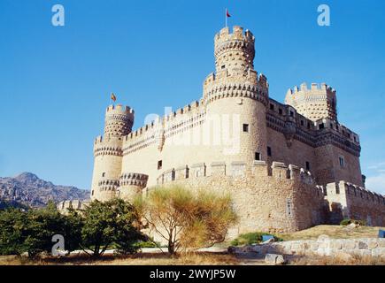 Château. Manzanares el Real, Madrid, Espagne province. Banque D'Images