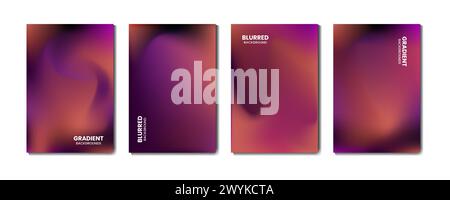 Ensemble d'arrière-plans en dégradé. Collection de dégradés ondulés flous pour flyers, affiches, modèles, etc Modèles d'arrière-plan abstraits. Vecteur Illustration de Vecteur