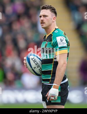 Tom James de Northampton lors de la Coupe des Champions Investec, Round of 16 match entre les Northampton Saints et Munster Rugby au Cinch Stadium @ Franklin's Gardens à Northampton, Angleterre, Royaume-Uni le 7 avril 2024 (photo par Andrew SURMA/ Credit : Sipa USA/Alamy Live News Banque D'Images