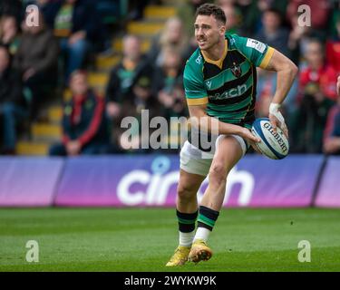 Tom James de Northampton lors de la Coupe des Champions Investec, Round of 16 match entre les Northampton Saints et Munster Rugby au Cinch Stadium @ Franklin's Gardens à Northampton, Angleterre, Royaume-Uni le 7 avril 2024 (photo par Andrew SURMA/ Credit : Sipa USA/Alamy Live News Banque D'Images