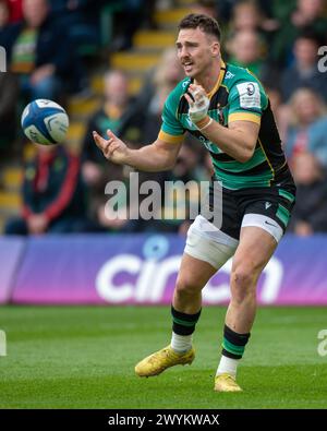 Tom James de Northampton lors de la Coupe des Champions Investec, Round of 16 match entre les Northampton Saints et Munster Rugby au Cinch Stadium @ Franklin's Gardens à Northampton, Angleterre, Royaume-Uni le 7 avril 2024 (photo par Andrew SURMA/ Credit : Sipa USA/Alamy Live News Banque D'Images