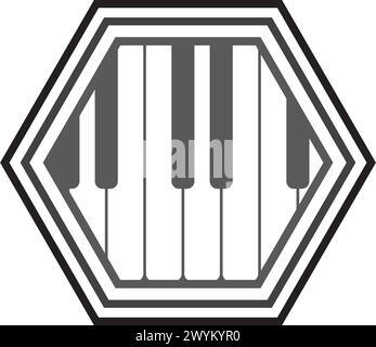 Conception d'illustration d'icône vectorielle de modèle de logo de piano Illustration de Vecteur